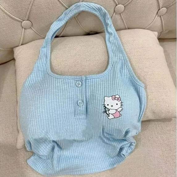 Sanrio Hello Kitty Camis Anime Tanks Sexy Camisole Girl Crop Top Summer Sport Vest Lady Off Shoulder Sleeveless Casual Clothes