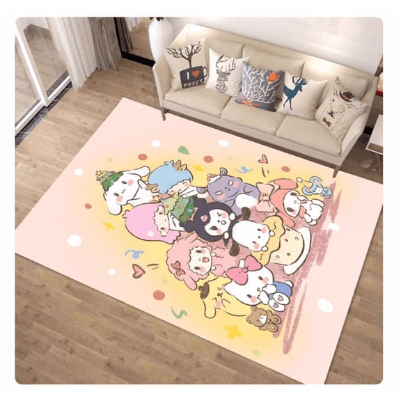 Sanrio Hello Kitty Carpet for Living Room Bedroom Carpet Room Decor Christmas Gift