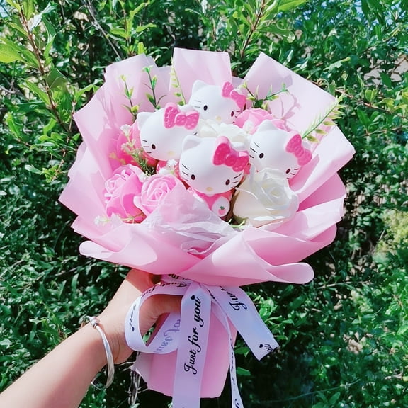 Sanrio Hello Kitty Cartoon Bouquet Anime Kuromi My Melody Plush Toys Kawaii Christmas Girl Valentine‘s Day Birthday Gifts
