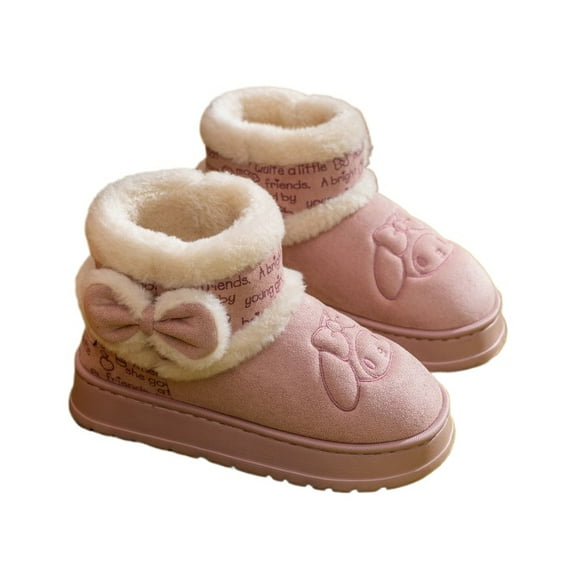 Sanrio Hello Kitty Cartoon Cute Cotton Shoes Creative Kawaii For Winter Warm Non-slip Snow Boots Gift