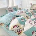 thumbnail image 1 of Sanrio Hello Kitty Cartoon Cute Pure Cotton Four-piece Set High-Looking Girly Girls Room Three-piece Dormitory Bedding Set, 1 of 25