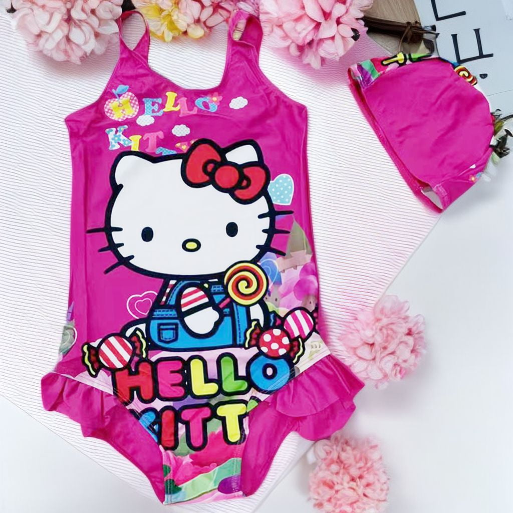 Sanrio Hello Kitty Child Bikini Girls Swimwear Kid One-Piece Swimsuit