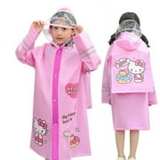 CARTOONSTORE Sanrio Hello Kitty Children's Raincoat Kawaii Thickened Waterproof Poncho Girl Outdoor Camping Hiking Hooded Rain Gear Set Gift