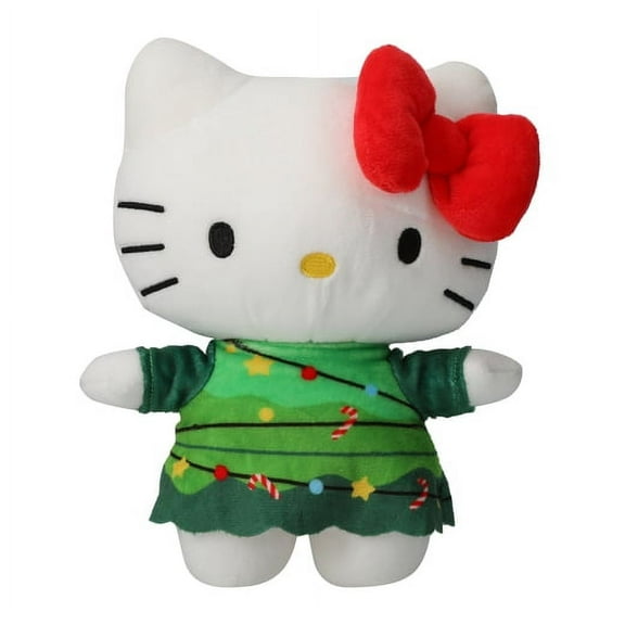 Sanrio Hello Kitty Christmas Holiday Plush Stuffed Doll with Red Bow | All Ages | 8"