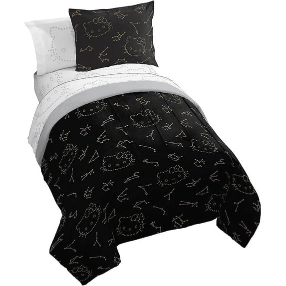 Sanrio Hello Kitty Constellation 5 Piece Twin Size Comforter Set with Shams
