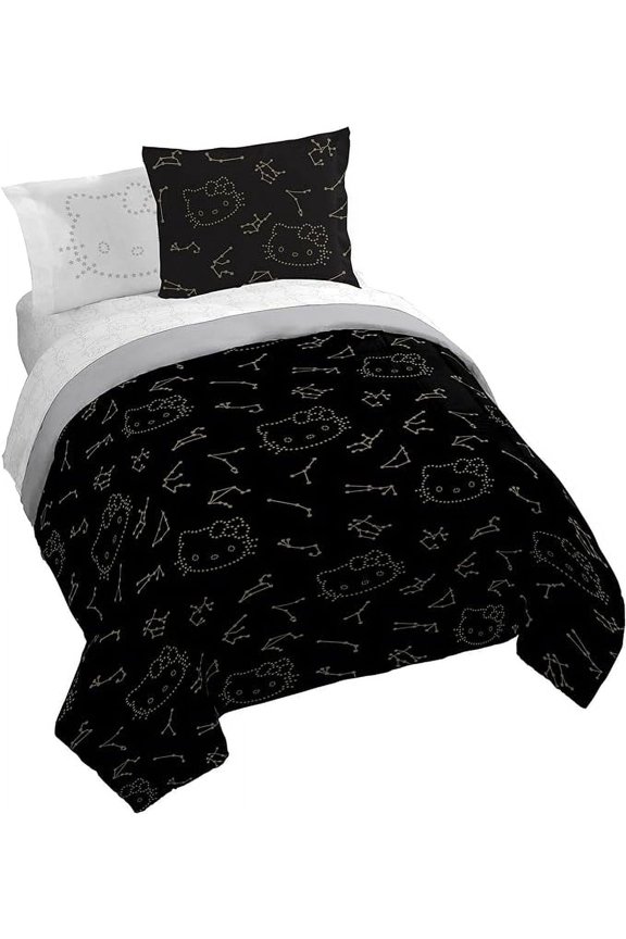 Hello Kitty Constellation 7 Piece Queen Size Comforter Set with Shams
