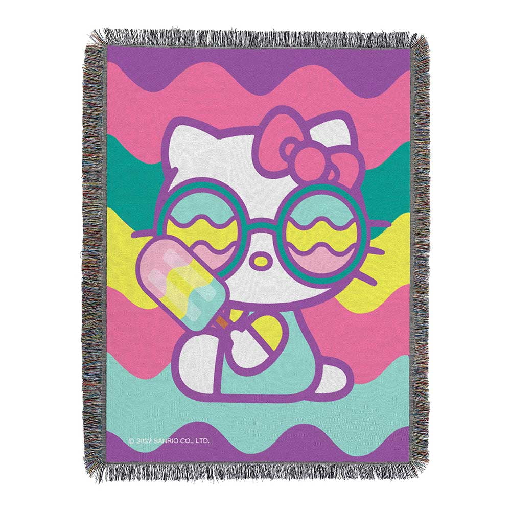 Hello Kitty My Cute World Kids Silk Touch Plush Sherpa Throw
