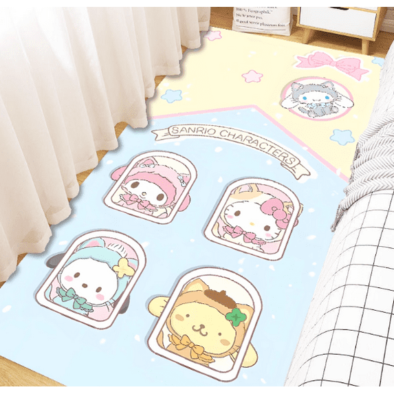 Sanrio Hello Kitty Cute Carpets for Home Living Room Bedroom Sofa Non-slip Doormat Decor Mats