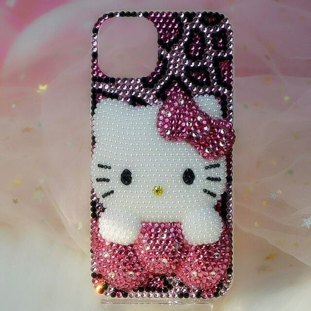 Sanrio Hello Kitty Cute Leopard Rhinestones IPhone 3D Case For IPhone ...