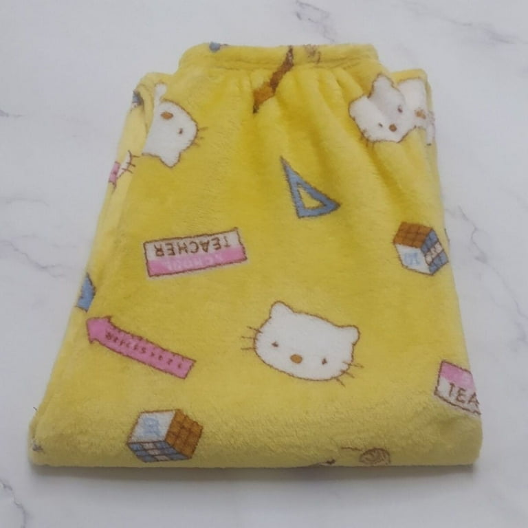 Pantalon pyjama Hello Kitty Y2k Fairy Sanrio flanelle automne chaud femme  pantal