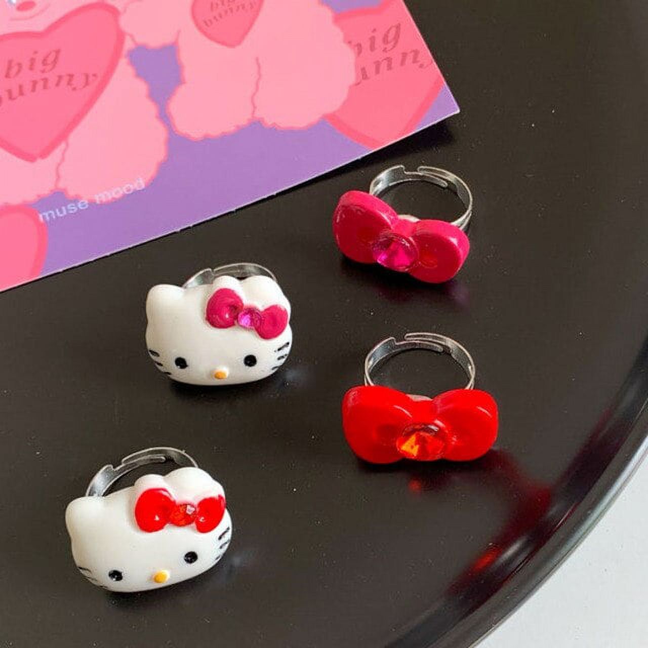 Sanrio Hello Kitty Cute Rings Sweet Opening Adjustment Ring Girls Gift