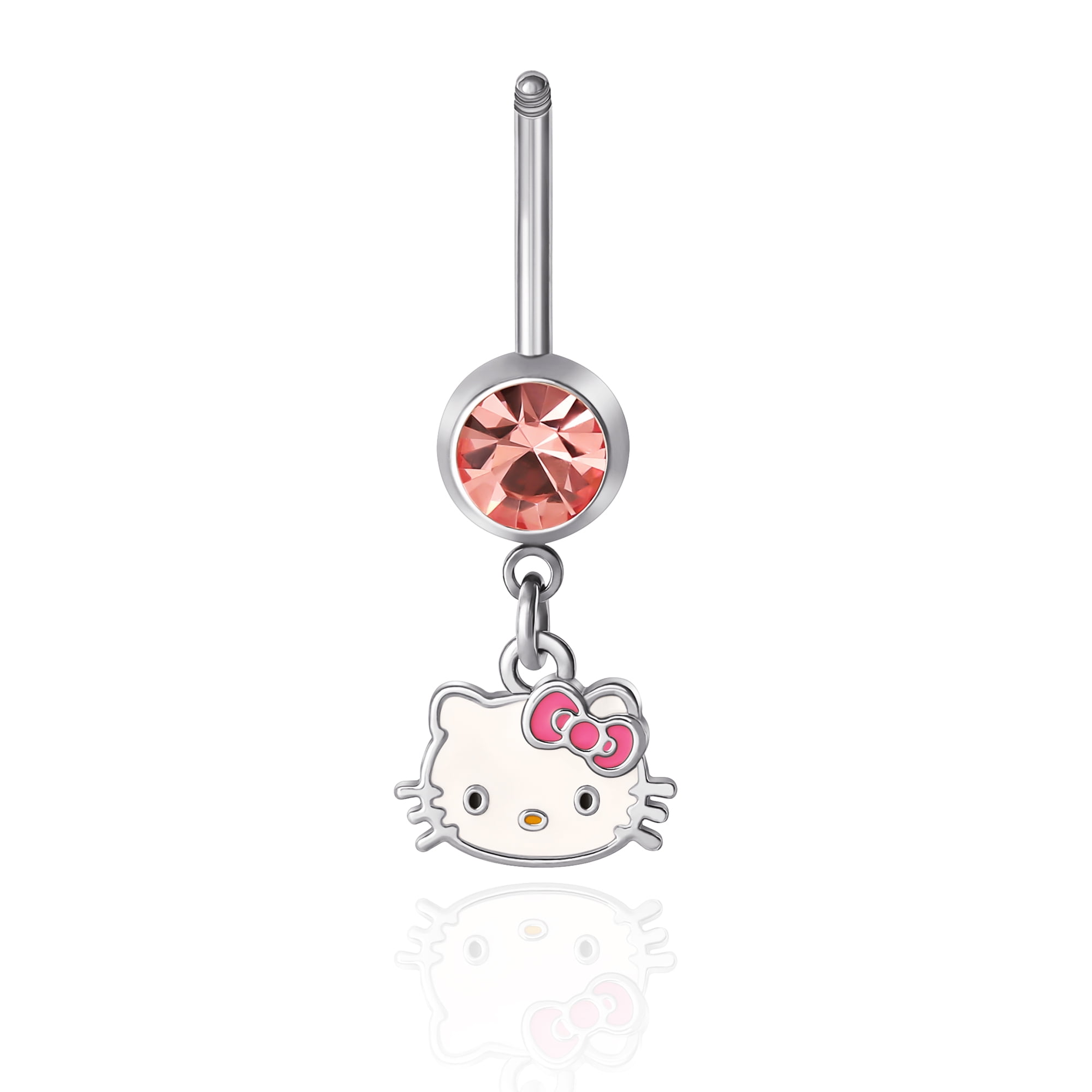Sanrio Hello Kitty Dangle Belly Button Ring Stainless Steel (Authentic Hello Kitty Gift Box)