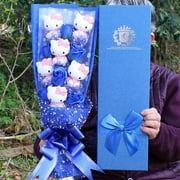 Sanrio Hello Kitty Doll Bouquet Soap Flower Gift Box Doraemon Rose Flower Cartoon Bouquet  Valentine‘s Day Gift Birthday Gifts