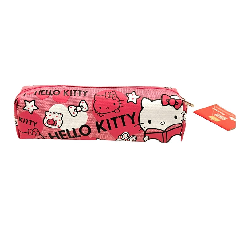 Sanrio Hello Kitty Fabric Pouch, Pink Pencil Case for Organizing
