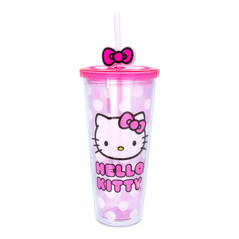 Sanrio Hello Kitty Face Carnival Cup With Lid and Topper Straw
