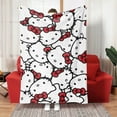 thumbnail image 1 of Sanrio Hello Kitty Flannel Blanket Cartoon Anime Kawaii Throw Blanket Winter Bed Sheet Mat Kids Adult Blankets For Girls Women, 1 of 11