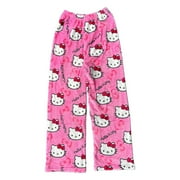 DSFSDG Sanrio Hello Kitty Flannel Pajamas Black Women'S Warm Woolen Cartoon Casual Home Pants In Autumn Winter Fashion Trousers