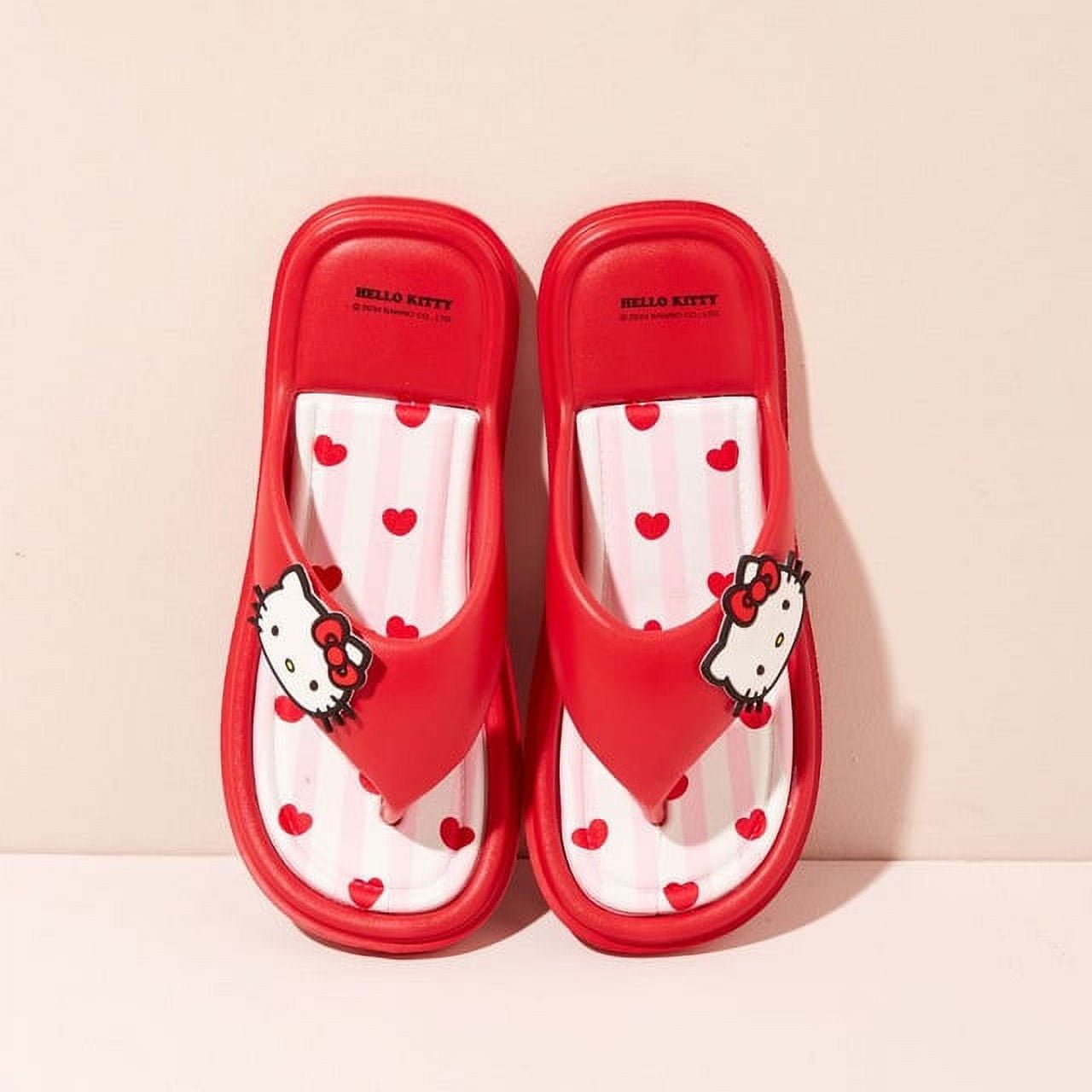 Sanrio Hello Kitty Flip Flop Girls Summer Outdoor Indoor Flat Sandals Kuromi My Melody Cartoon