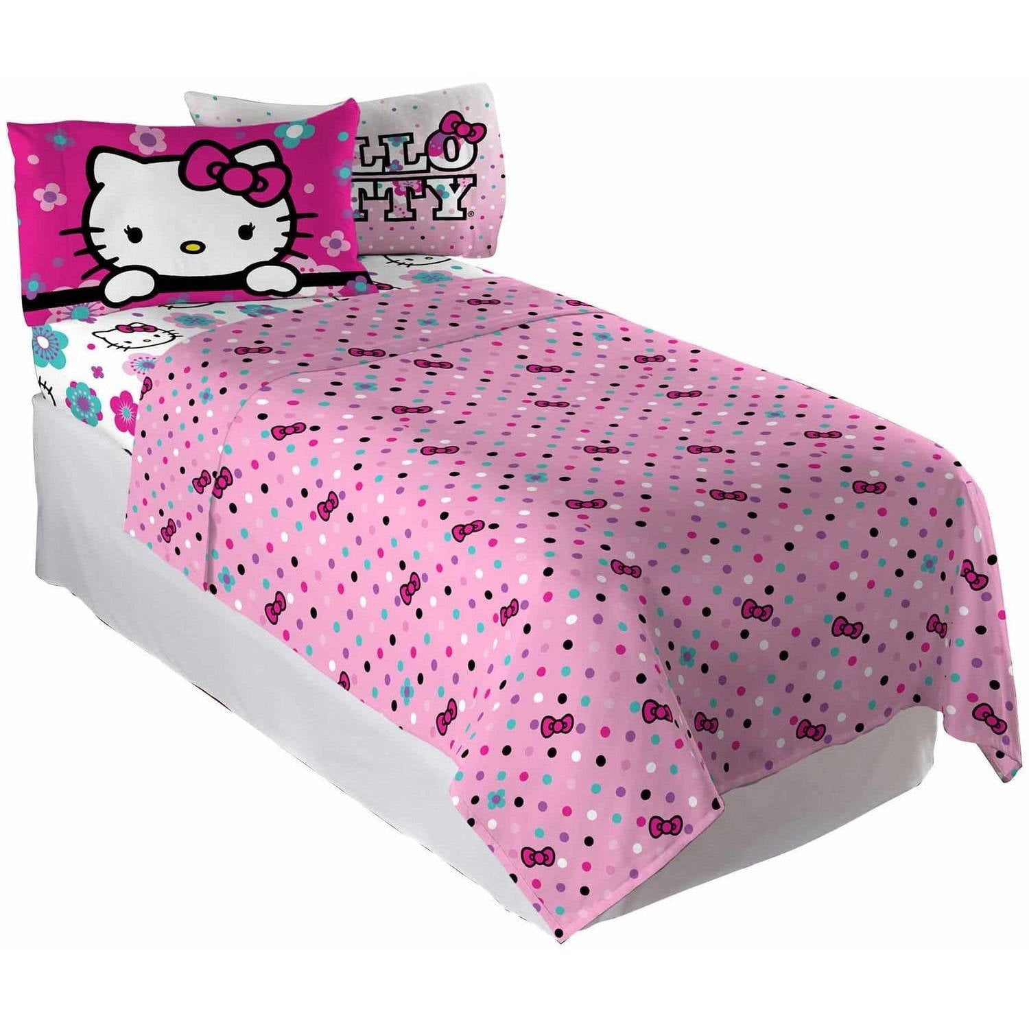 Sanrio Hello Kitty Floral Ombre Bedding Sheet Set - Walmart.com