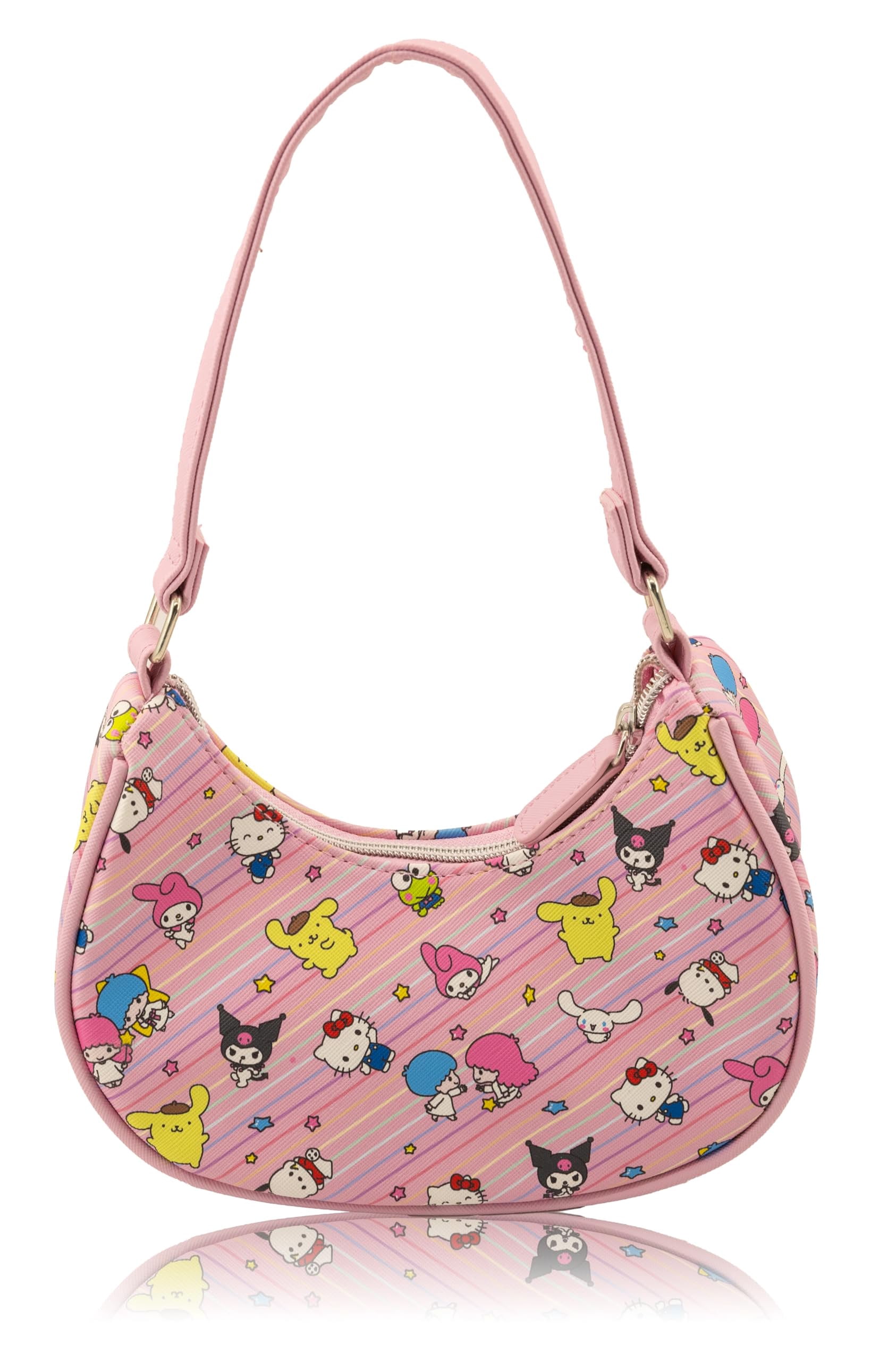 Sanrio Hello Kitty and Friends Hobo Handbag Purse for Girls  Hello Kitty Crossbody Shoulder Bag  Small PU Leather Toddler Purse, Preschool Handbag, Everyday Tote or Mini Travel Purse Ages 3+