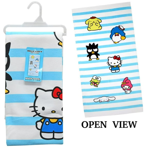 Sanrio Hello Kitty & Friends Microfiber Beach Towel 27x54" on Hanger with Hangtag, Girls