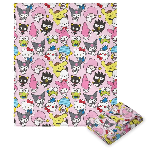 Sanrio Hello Kitty & Friends Rainbow Magic Kids Silk Touch Throw Blanket