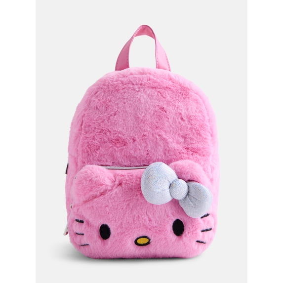 Sanrio Hello Kitty Girls Mini Faux Fur Backpack, Pink