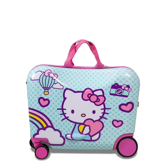 Kid's Sanrio Hello Kitty Character Ride On Scooter Hardside Luggage for Boys and Girls -Mint