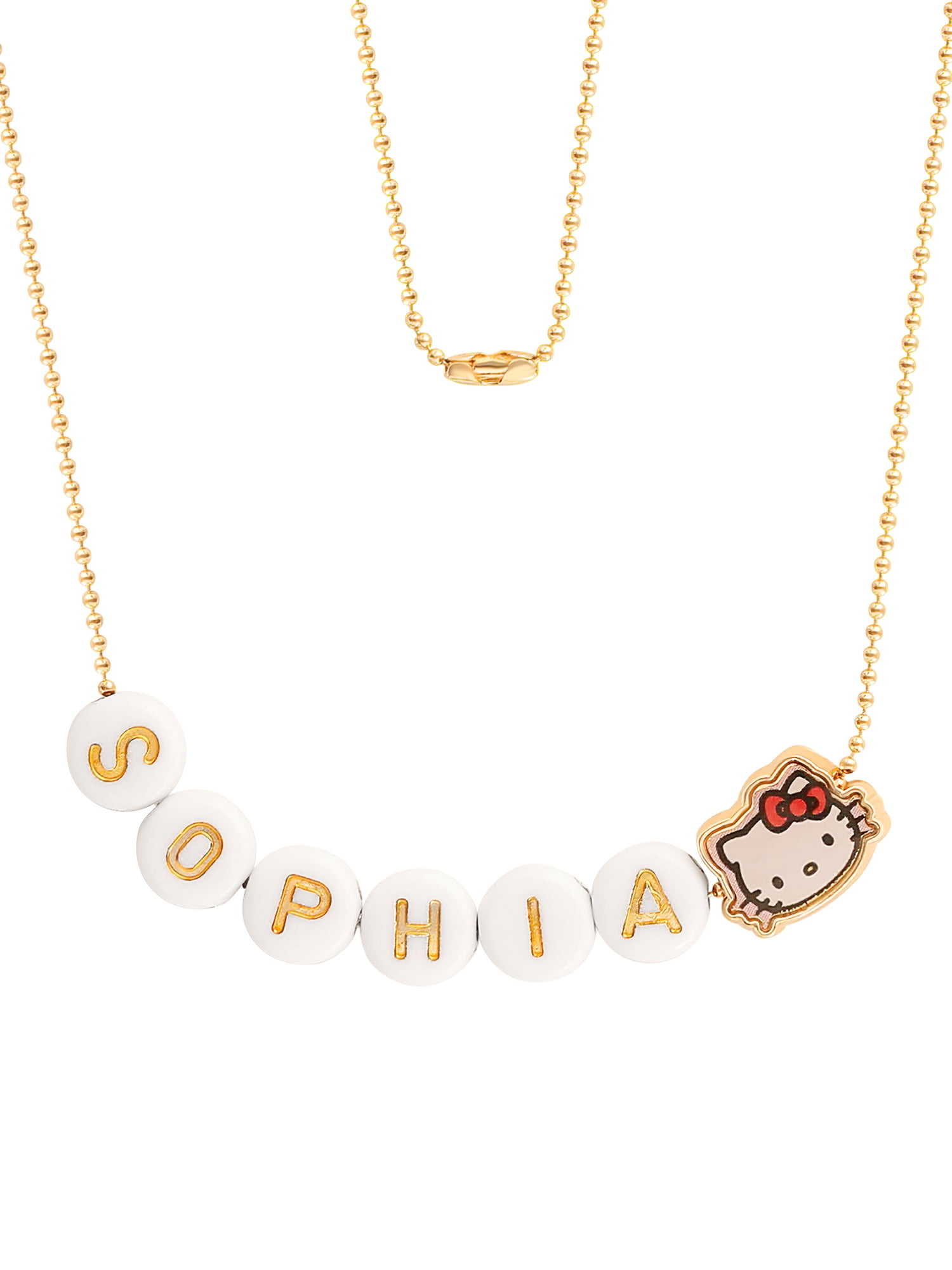 Sanrio Hello Kitty Girl's/Tween Personalized Necklace, 16" with 55 Letter Beads