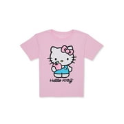 Sanrio Hello Kitty Girls Crew Neck Graphic Tee with Short Sleeves, Sizes 4-16