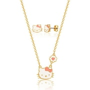SANRIO Sweetheart Hello Kitty Girls Necklace and Stud Earrings Set