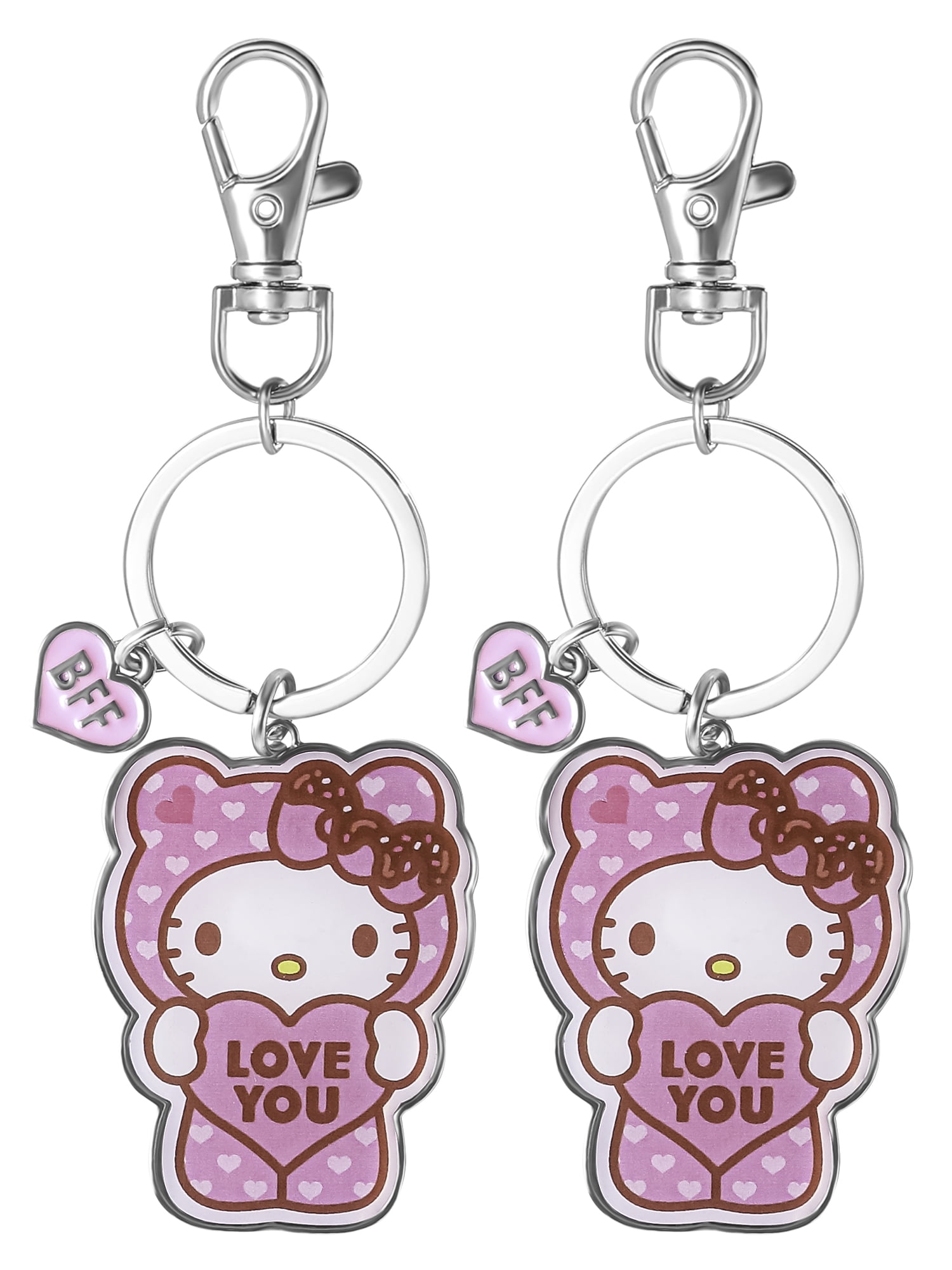 Hello Kitty Girls Hello Kitty Love You BFF Keychain Charm Set of 2 - Size: 2 inches, Brand: Sanrio, Durable Material, Adorable Design