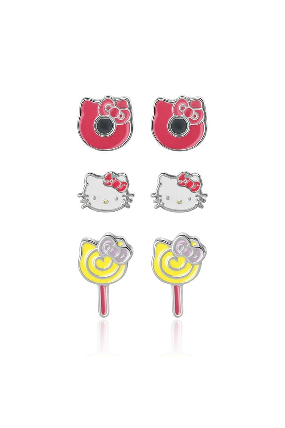 Sanrio Hello Kitty Girls/Tween Earrings 3-Pair Set Official License