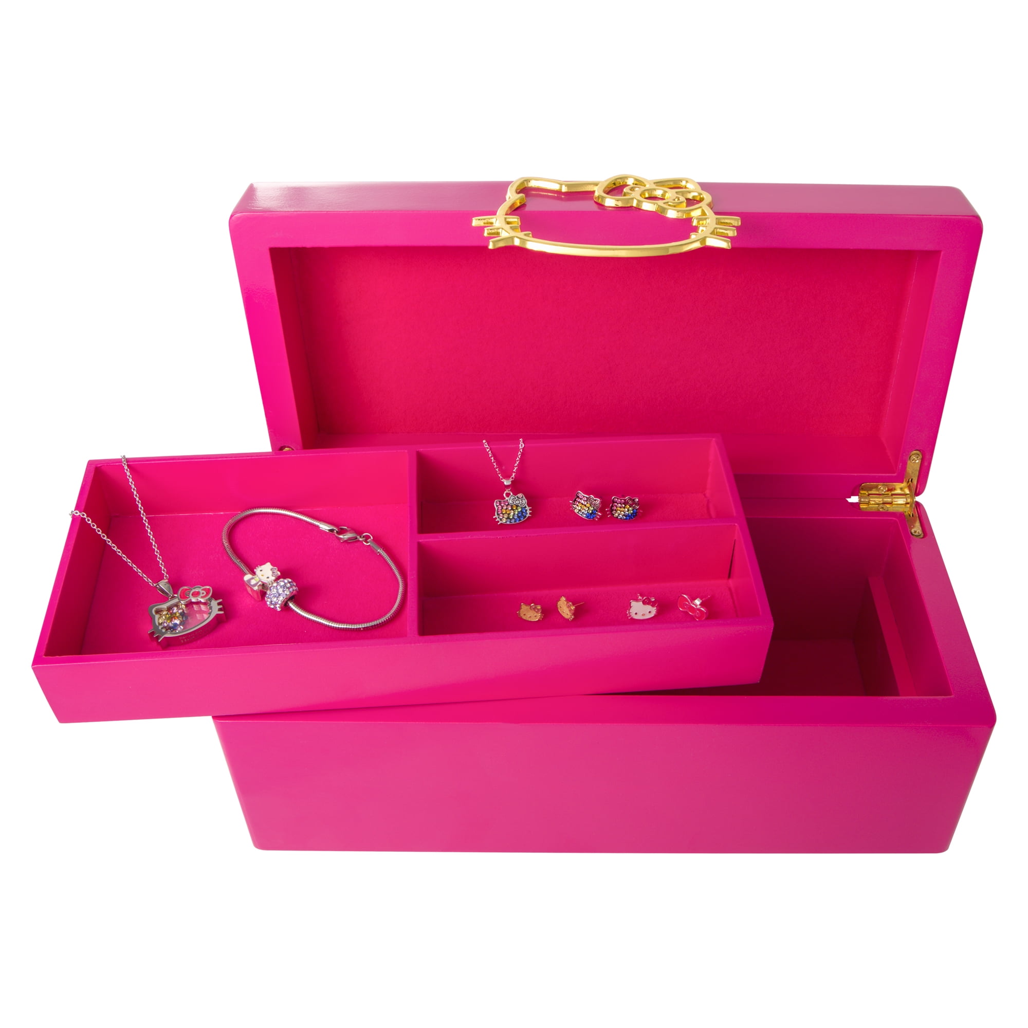 Sanrio Hello Kitty Gift Box Gift Bag Original High-end Necklace Ring  Packaging Box Cute Children Ladies Jewelry Gift Box Set 