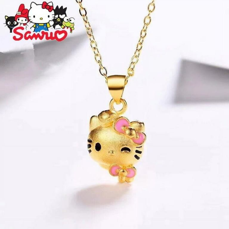 14k gold store kitty cat necklace 16