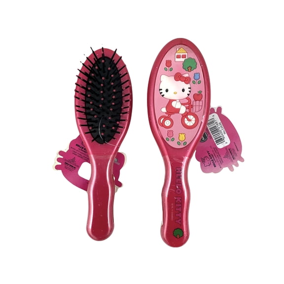 Sanrio Hello Kitty Hairbrush - Spring Blooms Hello Kitty Riding Tricycle Hair brush