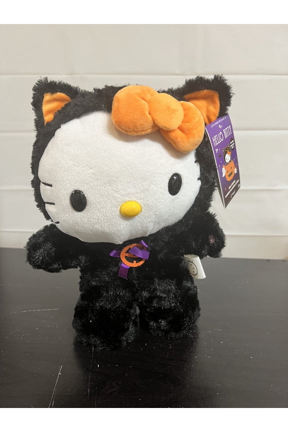 Hello Kitty Halloween Black Cat Side Stepper 12" Plush Greeter Rare