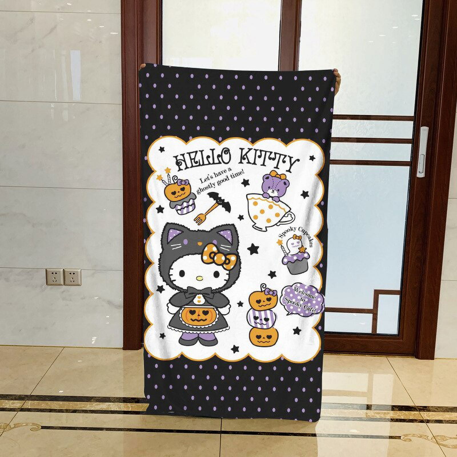 Sanrio Hello Kitty Halloween Ghost Plush Blanket New Kawaii Anime Kt Soft  Shawl Cartoon Toy Y2K Holiday Tapestry Decoration Gift 