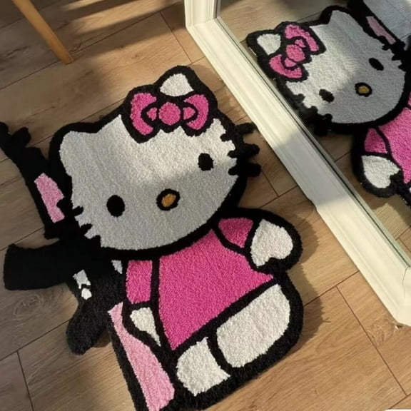 Sanrio Hello Kitty Heteromorphism Floor Mat Cute Bedroom Bedside Decorative Blanket Dresser Full-Length Mirror Carpet Gifts Toys