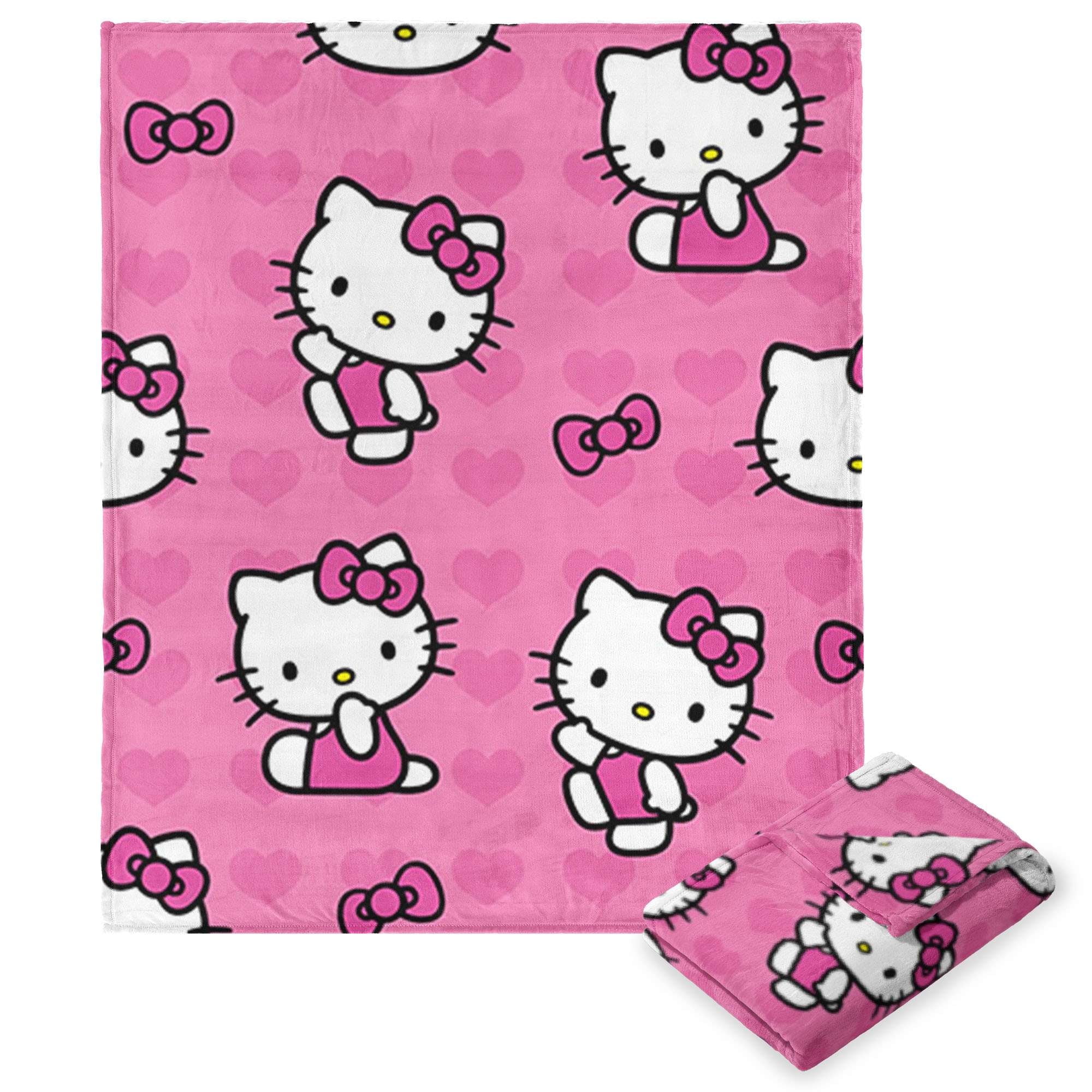 Sanrio Hello Kitty I Love Pink Kids Silk Touch Throw Blanket