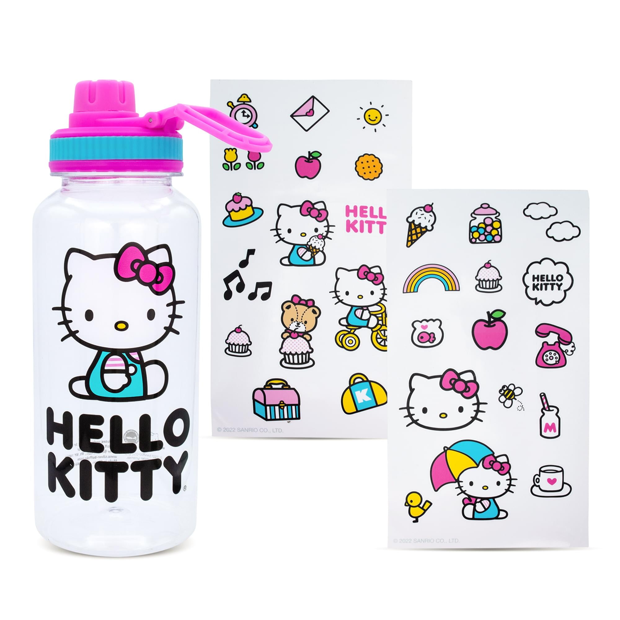 Sanrio Hello Kitty Icons 32-Ounce Water Bottle and Sticker Set ...