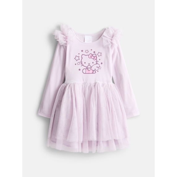 Sanrio Hello Kitty, Infant & Toddler Girls Holiday Glitter Mesh Ballerina Dress, Sizes: 12M–5T