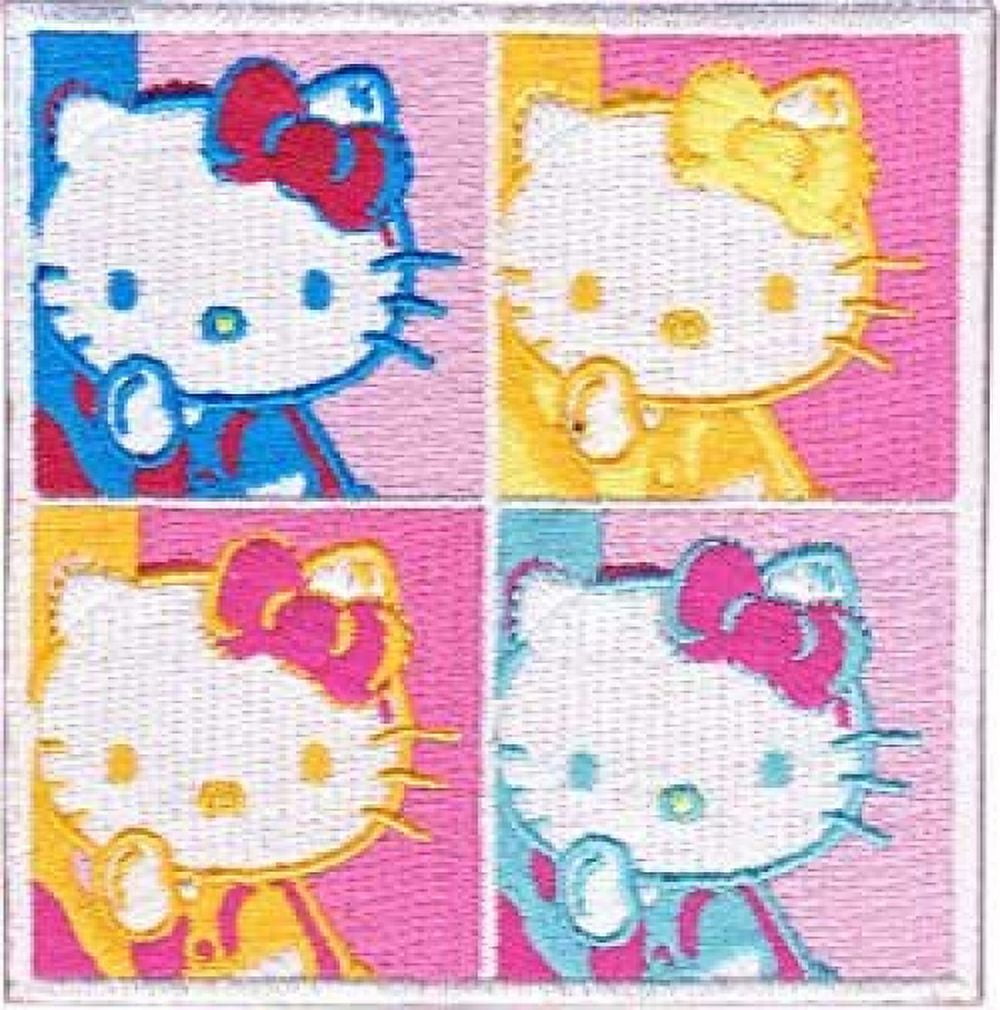 Sanrio Hello Kitty Iron On Patch - 4 Square Cute Cat Applique