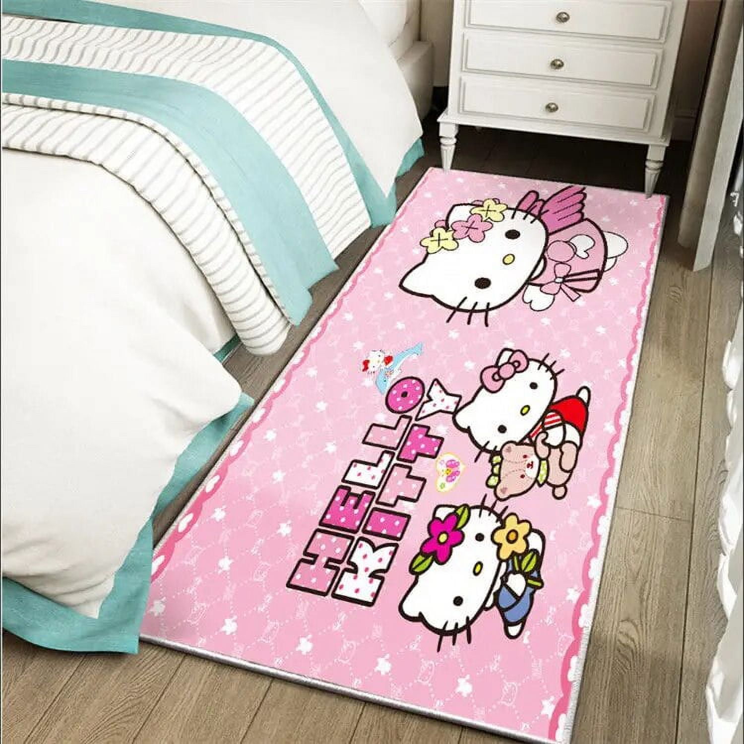 Sanrio Hello Kitty Pink Polyester Anti-Slip Children's Room Doormat, 40 ...