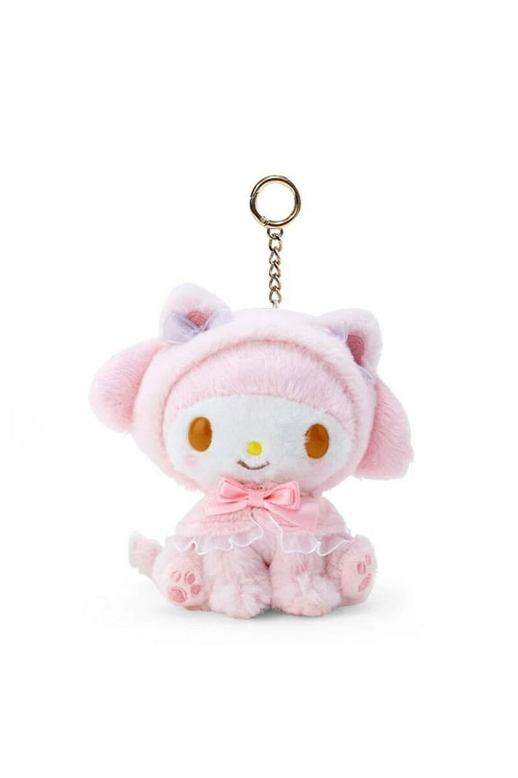 Sanrio Hello Kitty Keychain My Melody Kuromi Plush Keyring Kawaii Cinnamoroll Children Toys Keychains Cute Pompom Purin Gifts