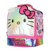Sanrio Hello Kitty Kids Lunch Box 3-D Ears and Rainbow Sequins Insulated Bag 9