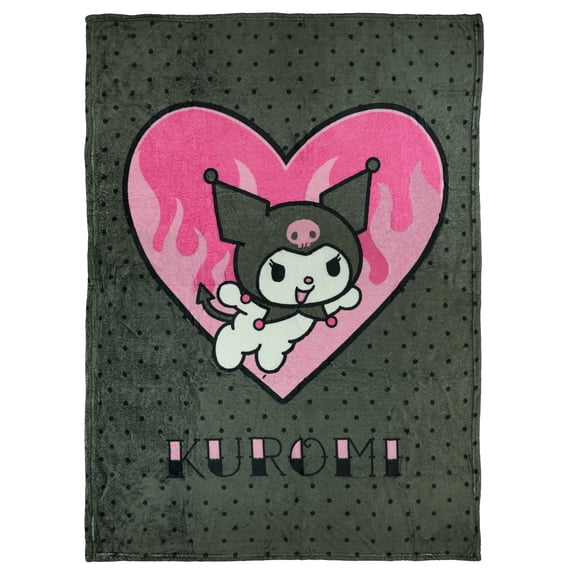 Sanrio Hello Kitty Kuromi Blanket Wild At Heart Fleece Throw 45"X60"