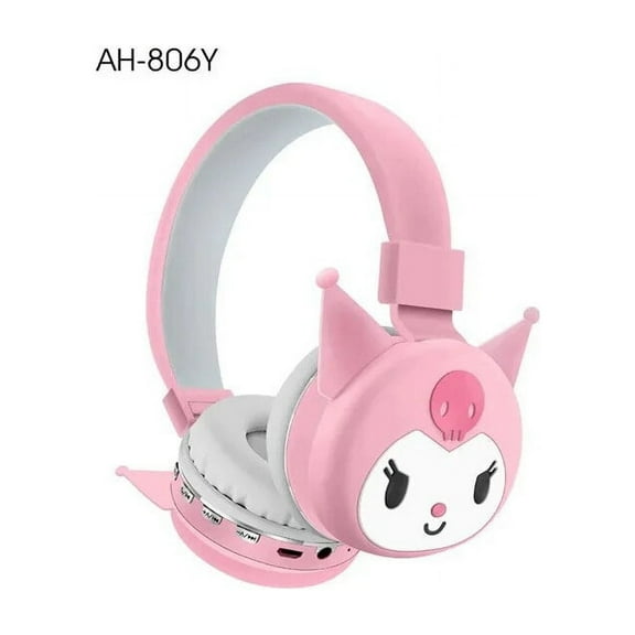 Sanrio Hello Kitty Kuromi Bluetooth Headphone Wireless Headsets Cartoon with Mic Foldable Lightweight Earphone for Phones Laptop