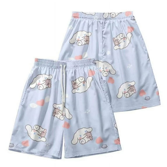 Sanrio Hello Kitty Kuromi Cinnamoroll Shorts Pachacco Pompompurin Sports Leisure Loose Beach Pants Men Women Couples Summer New