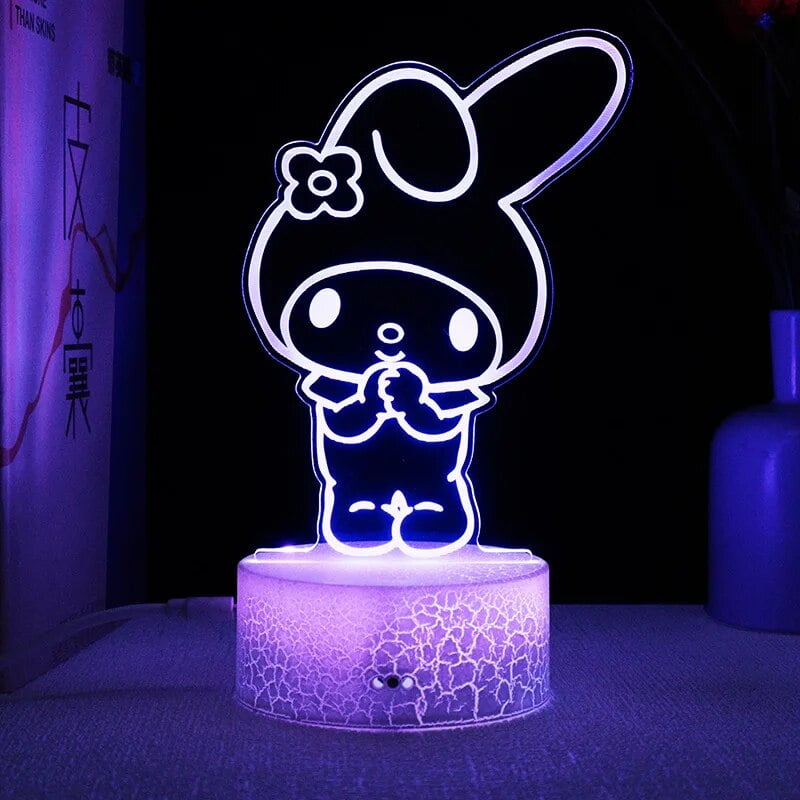 Sanrio Hello Kitty Kuromi My Melody Cinnamoroll Nightlight Animation 